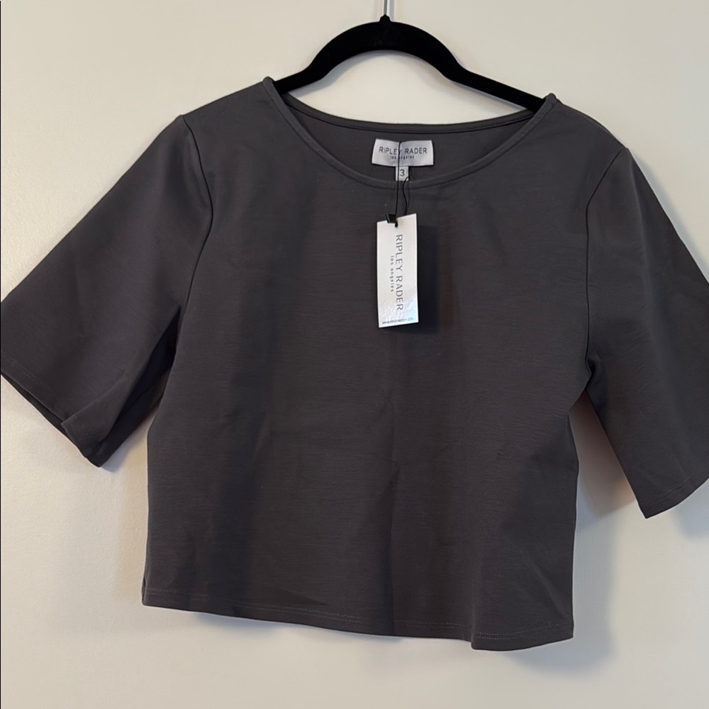 Chic Gray Crop Boxy Short Sleeve Tee